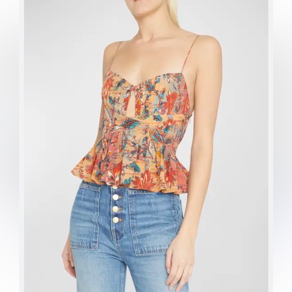 Ulla Johnson Floral Silk Cut Out Top - Multicolor Blouse size 8 - Picture 2 of 8